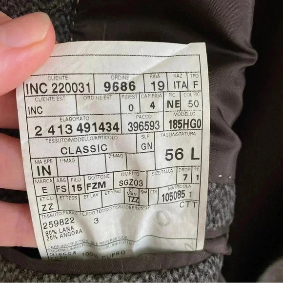Ermenegildo Zegna Wool Angora Blend Sz 56L Brown - Picture 3 of 6